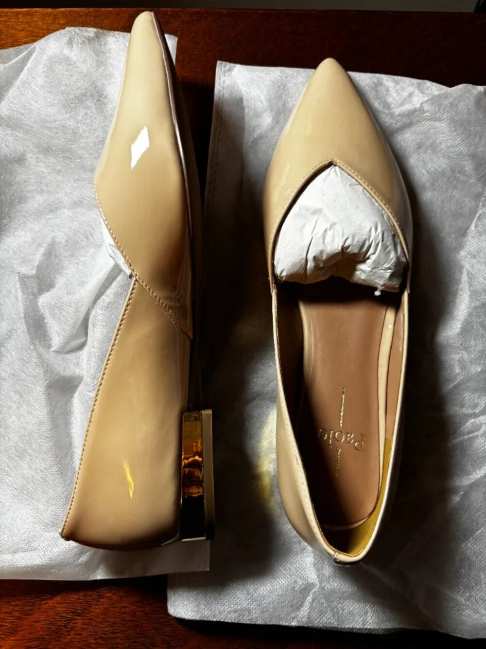 Linea Paolo Nasya-L Blush Patent Pointed Toe Flats Size 9 M NIB